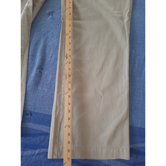 Lauren Ralph Lauren Biltmore Chino Pants Cream Cotton Khaki Wide Leg 12 NEW SEE - Picture 3 of 10